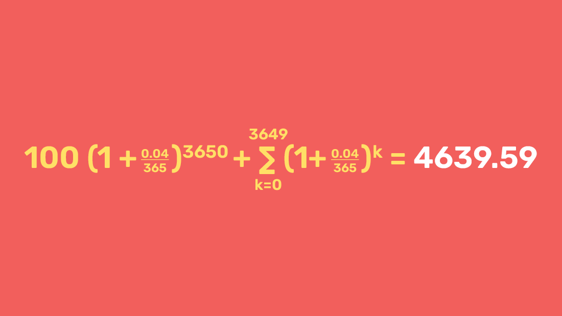 Equation on red background